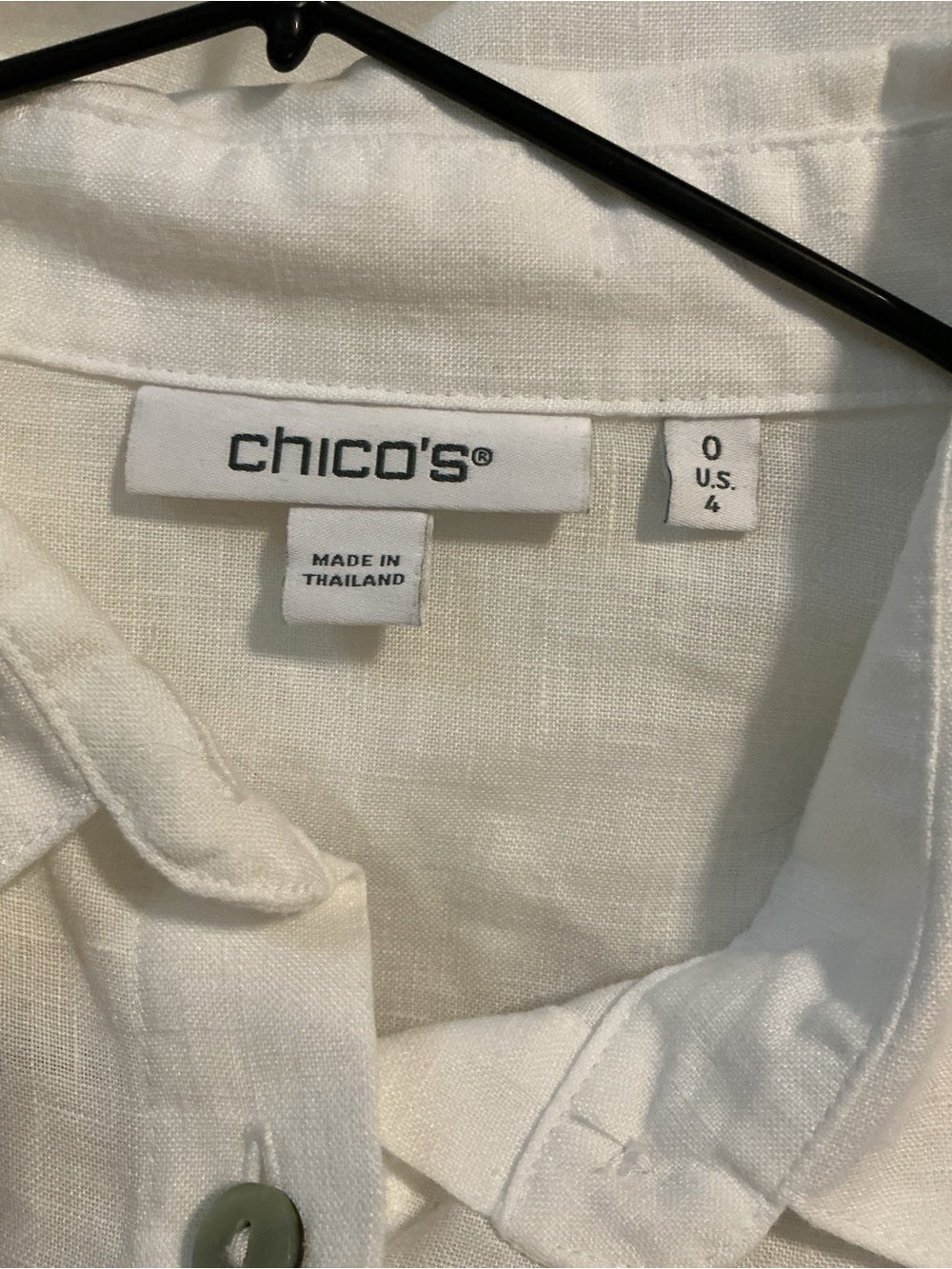 🌺Chico’s Linen White Button-Front Tunic Shirt-NWOT - Picture 6 of 8